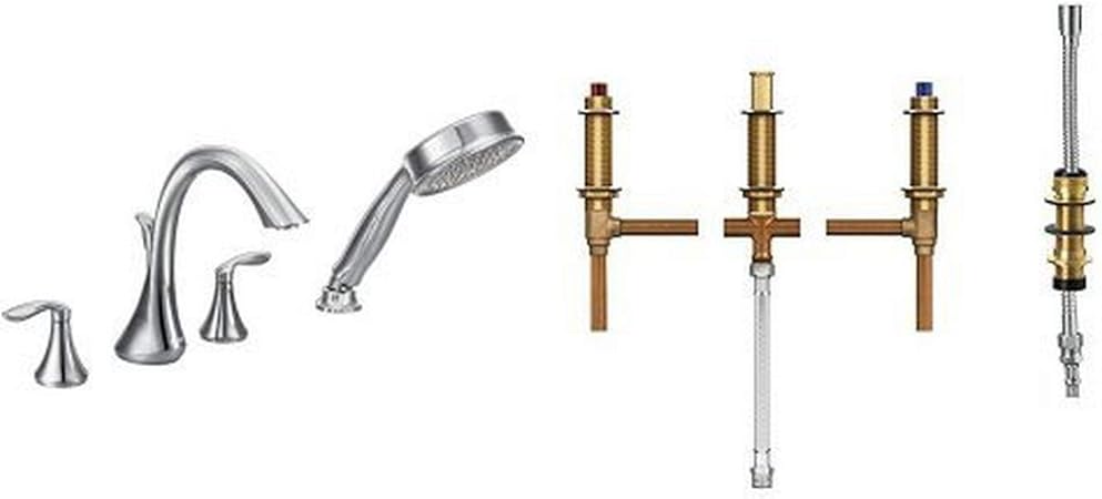 Moen T944 9792 Eva Two Handle High Arc Roman Tub Faucet Includes