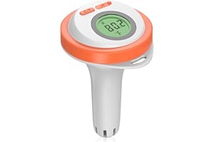 Anreedvigo Waterproof Rechargeable Digital Floating Pool Thermometer for Swimming Pool/Fish Tank/Bathtub/Hot Tub/Jacuzzi/Aquarium, LCD Screen Easy to Reading