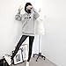Paymenow Women's Fashion Hoodies Sweatshirts Plus Size Letter Crop Hooded Pullover (XXXXL, Gray)