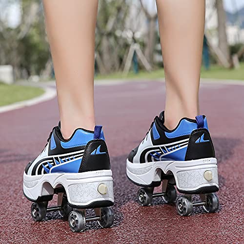 PLMOKN Deformation Roller Shoes Male and Female Skating Shoes