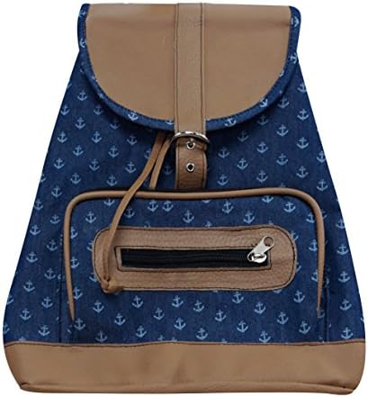 Artificial Leather Bag for girls, bag for women, school bag, support bag, color black, backpack for women, resistances bag women, Canvas fabric printed