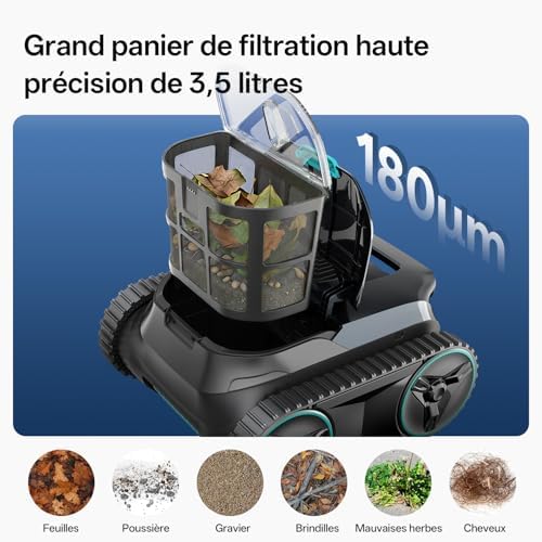 Pooleco 30 Robot Piscine, Parois & Ligne d’Eau, Autonomie de 240 Min, Filtration Ultra-Fine, Navigation Intelligente, Application & Mises à Jour OTA
