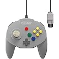 Retro-Bit Tribute 64 Wired N64 Controller for Nintendo 64 - Original Port - (Classic Grey)