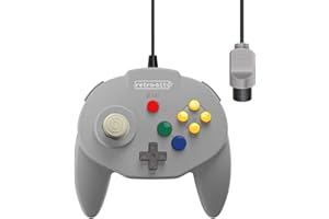 Retro-Bit Tribute 64 Wired N64 Controller for Nintendo 64 - Original Port - (Classic Grey)