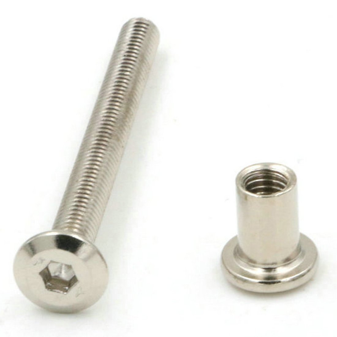 VEDA 10pcs Stainless Steel M6 X 40mm KITCHEN BEDROOM CABINET CUPBOARD FIXINGS HEX BOLTS CONNECTOR