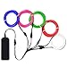 Zitrades EL Wire Neon Lights Kit with Portable AA Battery Inverter for Halloween Christmas Party Decoration (White, Blue, Red, Green, Pink, 5 by 1-Meter, 5 Pack)