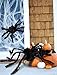 jollylife 7PCS Halloween Decorations Outdoor Fake Giant Spiders - Scary Props for Yard Haunted House Indoor Party Decor Supplies (47”×1pcs, 30”×1pcs, 20”×2pcs, 12”×3pcs)