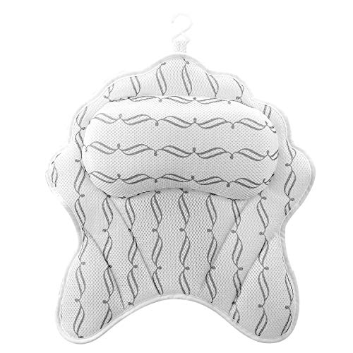 Luxurious Bath Pillow, SMZCTYI Ergonomic Thickened Spa Bath Pillow for Neck Head and Shoulder Support Bath Accessories for Jacuzzi, Hot Tub - Thumbnail 7
