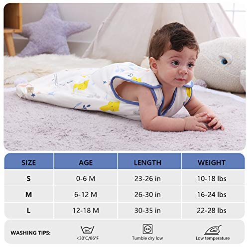 Mosebears Sleep Sack Baby Wearable Blanket with 2Way Zipper,2.5 TOG