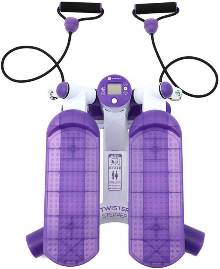 GFEI Silent Movement Stepper - Large Non-Slip Foot Plates and LCD Monitor, with Hydraulic Resistance, Upgraded Quality Steel,Purple
