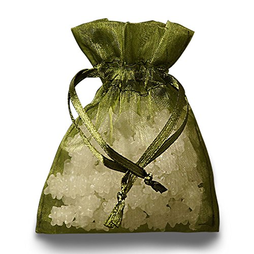 Moss Green Wholesale Organza Bags | Quantity: 30 | Width: 8