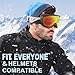 JK MOTION Ski Goggles Men Youth Boys Women and Girls Anti Fog Snowboard Goggles UV400 ATV Snow Skiing Ski Glasses OTG Over-The-Glasses Interchangeable Lens Flexible Soft TPU Frame Helmet Compatible