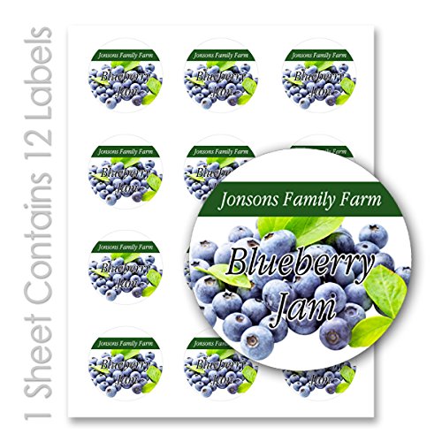 Fruit Jam Jelly Personalized Name Round Mason Jar Labels