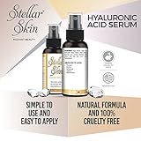 Hyaluronic Acid Serum for Skin from Stellar Skin. Natural Formula. Best Moisturizing Facial Serum for the Anti Aging Anti Wrinkle Battle. Made in the USA