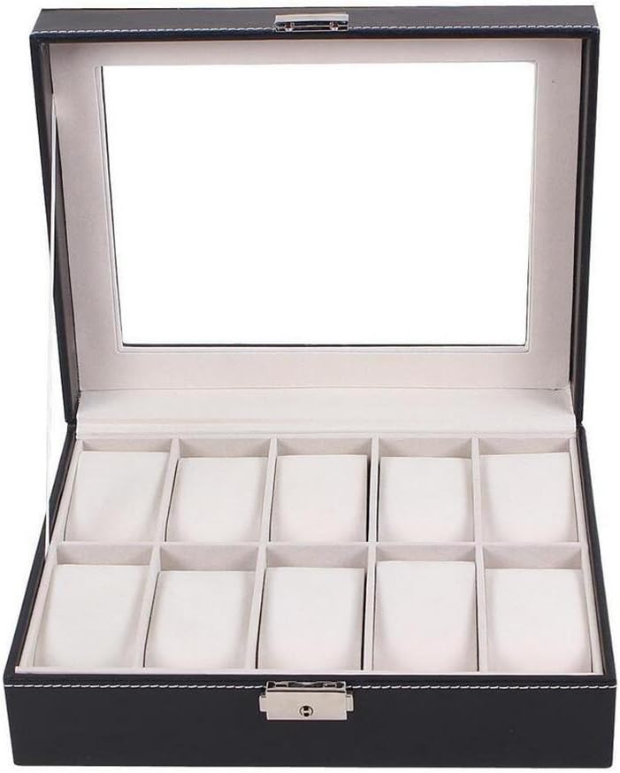 10-bit lock Watch box/Word lock Watch box/counter showcase transparent glass dust-proof box, holiday gift