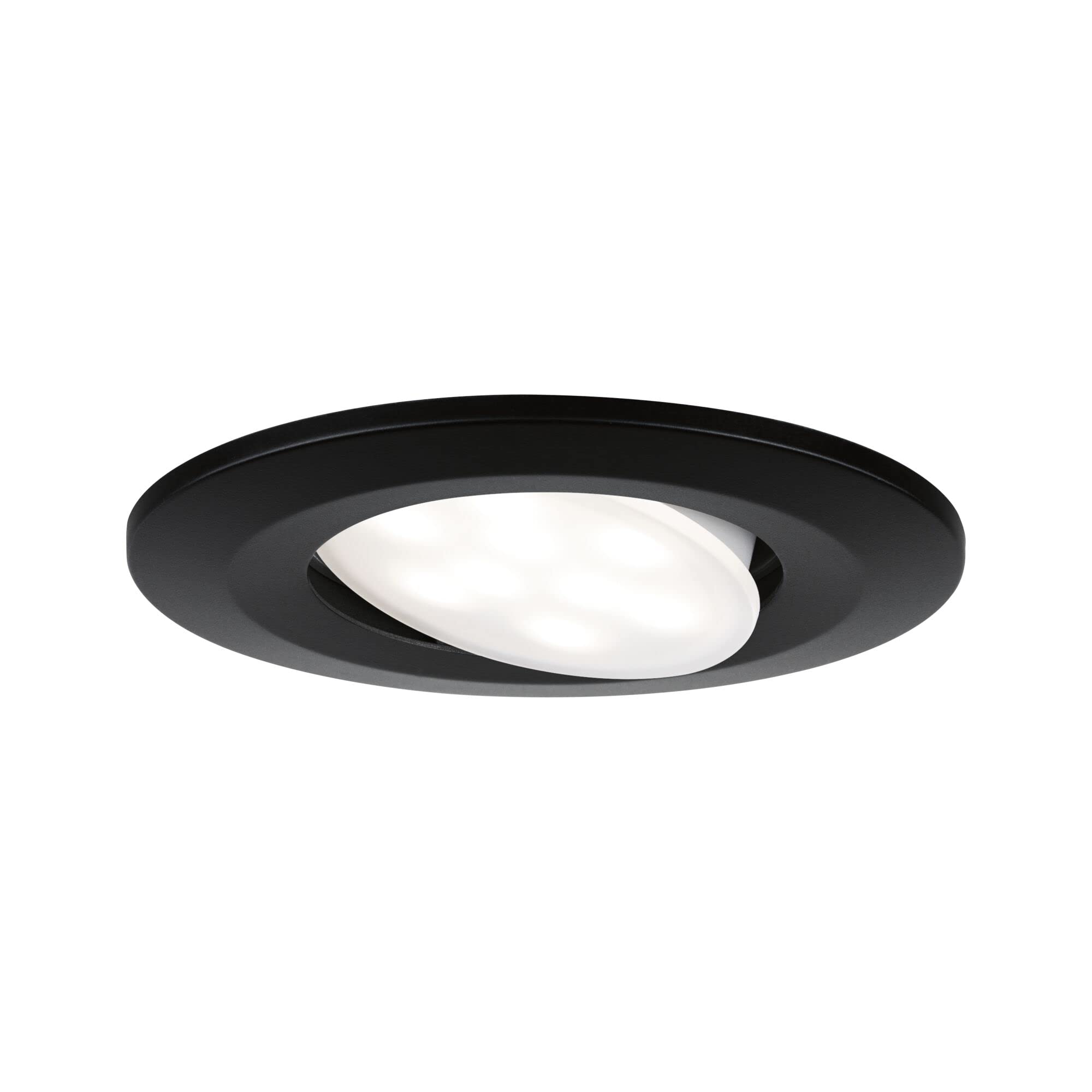 Paulmann Calla 92461 LED Recessed Light Round 1 x 6 W IP65 Neutral White Recessed Spotlight Black Matte Swivelling Spotlights Plastic Recessed Lamp 4000 K