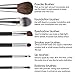 Kitdine Makeup brushes,Wooden Handle Professional Goat hair Pony Hair makeup brush set,Portable cosmetic brush,Make Up brush kit,6 pcs (Black)