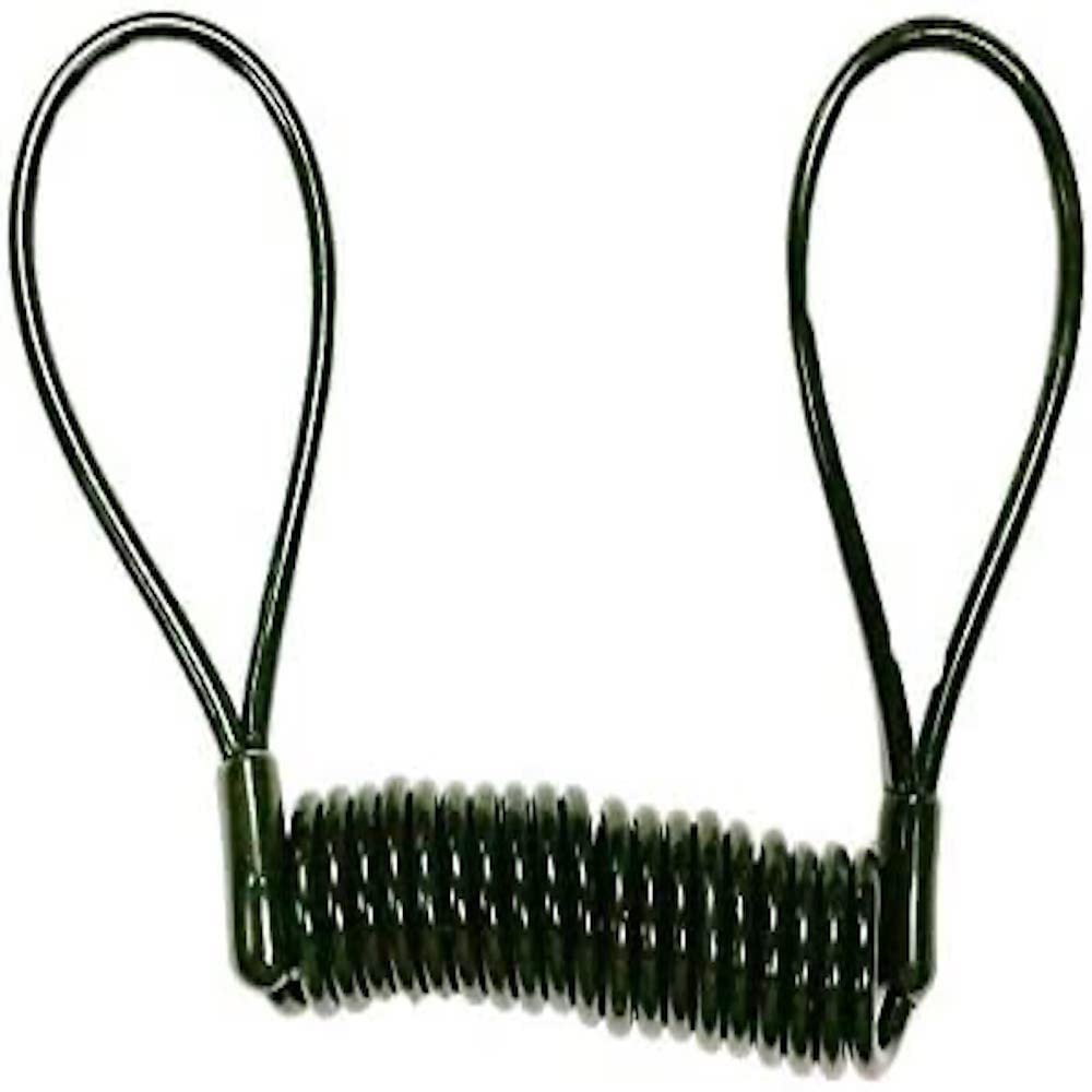 Merriway BH04732 4mm x 1.2M (5/32 x 48 inch) Plastic Coated Mini Spiral Cable Rope - Black