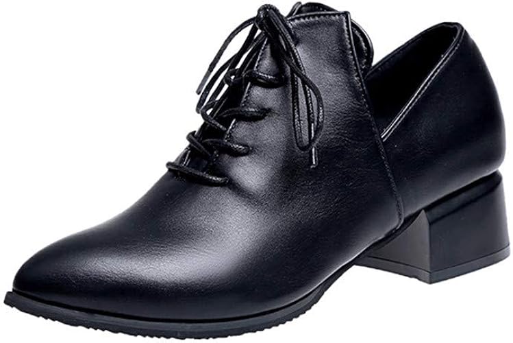 Amazon Lutents 革の靴 女性のレトロなレースアップ先のとがったつま先フラットレザーシングルシューズ滑り止めブーツ 学生 少女 さん 美脚 アウトドア 可愛い ファッション 通勤 快適な 歩く 通学 春 夏 秋 冬 ローファー スリッポン