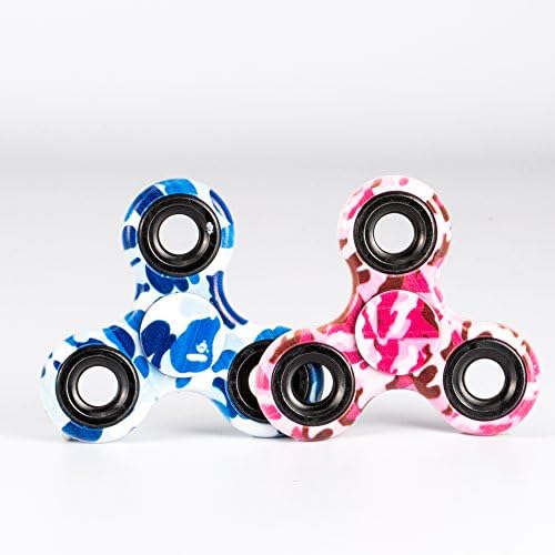 Hand Spinner Figit Fidgit High Speed Stainless Steel Bearing ABS Spinning Toys Give Child Gift Eliminate Boring Time Stress Reducer 1-2 Mins Finger Spins(Pink Camo/Navy Blue)