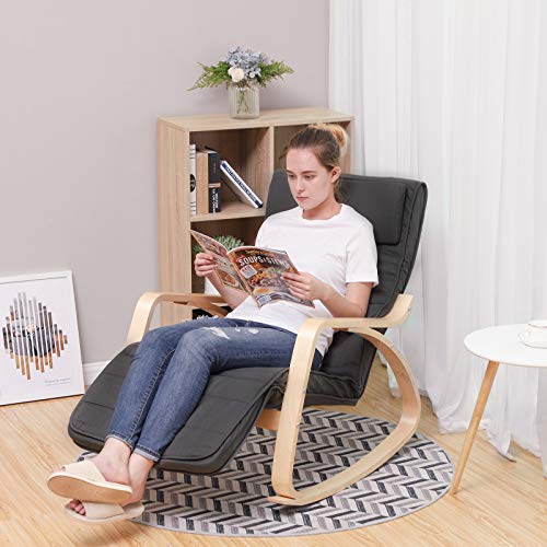 SONGMICS-Sedia-a-Dondolo-Poltrona-Relax-con-Poggia-Gambe-di-Angolo-Regolabile-a-5-Gradi-Carico-Massimo-150-kg-Grigio-LYY10G
