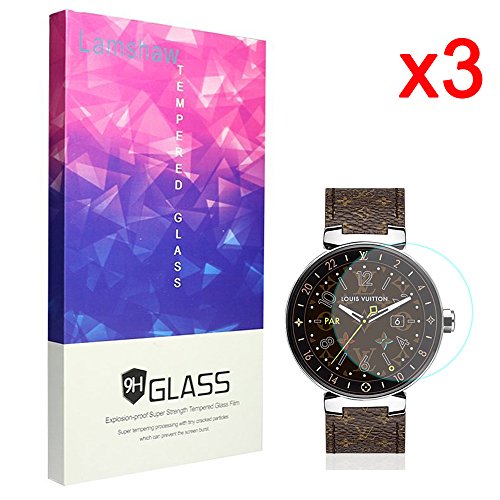 Tambour Horizon Screen Protector, Lamshaw 9H Tempered Glass Screen Protector for LV Tambour Horizon Smartwatch (3 pack)
