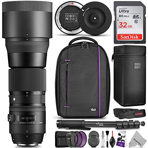 Sigma 150-600mm 5-6.3 Contemporary DG OS HSM Lens For Nikon DSLR Cameras W/Sigma USB Dock & Advanced Photo And Travel Bundle