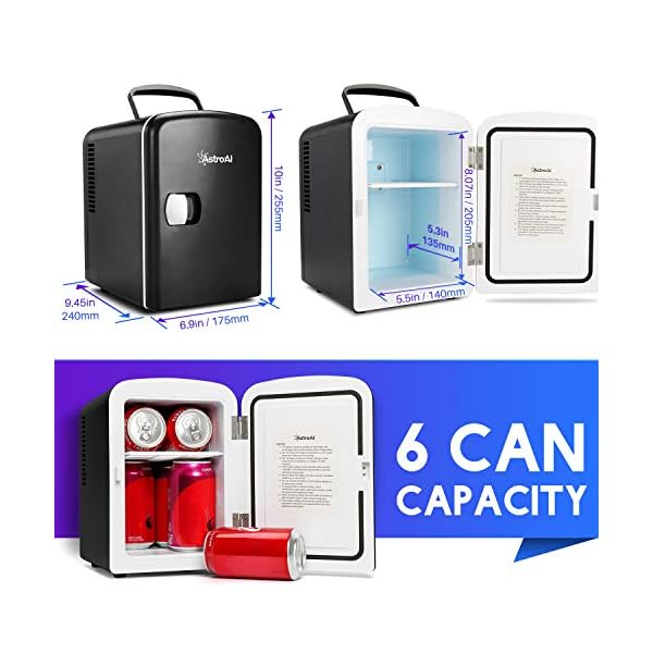 Astro Mini heladera 4 Lts 6 Latas Alimentos Medicinas Negro - Imagen 3