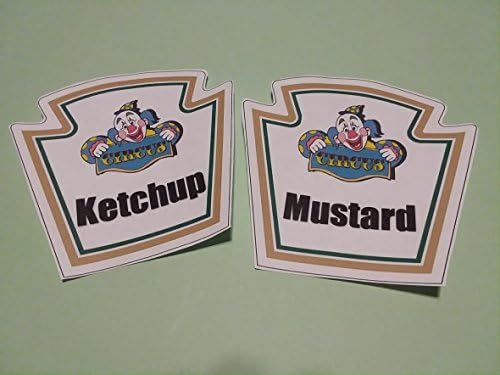CIRCUS THEME mustard and Ketchup labels-handmade