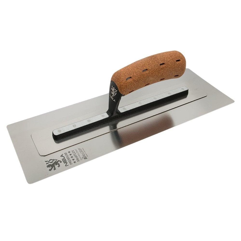 NELA 16in MediFLEX Trowel - Premium Medium Flex Plasterers Trowel 16x4.9in 10894012BK