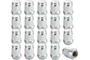 HZEL M12x1.5 Car Bulge Acorn Lug Nuts, 20PCS Carbon Steel Closed End Automotive Lug Nut, Vehicle Wheel Nut Replacement Accessories, Compatible with Lacrosse Equinox Impala (Silver)