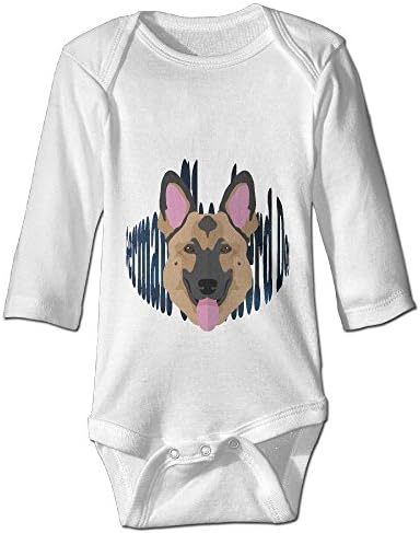 7r4e Baby German Shepherd Dog Baby Cotton Funny Romper Long Sleeve Bodysuit