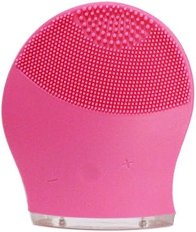 Grace Wash Facial Brush and Massager, A Innovative Skin Care Tool with Facial Cleansing, Massaging and Anti-aging 3-in-1, Natural Silicone for Facial Polish and Scrub, Acne Reduction (Red)