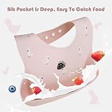 Little Dimsum 2Pcs Silicone Baby Bibs Adjustable Wipe Clean Waterproof Crumb view 5