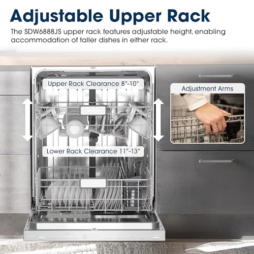 Sharp SDW6888JS 42 dBA Stainless Fully Integrated Built-in Smart Dishwasher