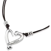 Uno de 50 Women's Heart Necklace | Sterling Silver-Plated, 18" Adjusts to 20"