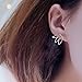 Goldenchen Silver Women Lady Fashion Rhinestone Crystal Earrings Ear Hook Stud Jewelry