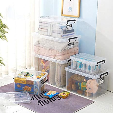 Amazon.com: DD-1144 - Caja de almacenaje de plástico transparente para guardar juguetes, 20 l: Arte, Manualidades y Costura