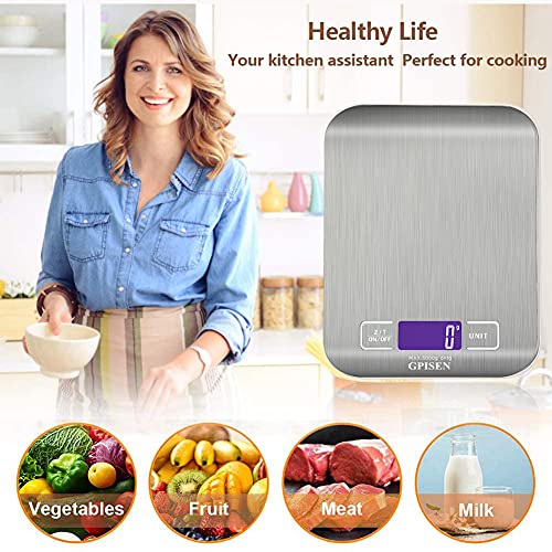 Bilancia Da Cucina Digitale 5kg – Precisione 1g, Display LCD, Acciaio Inox, Funzioni G/kg/lb/oz/ml, Tara, Nera
