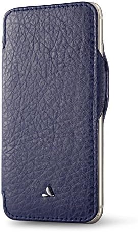 Vaja Nuova Pelle Leather Case for iPhone 7 - Hidden Magnetic Closure - Reusable Adhesive Backing - Floater Crown Blue
