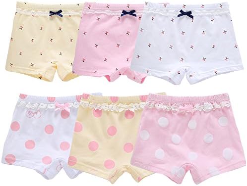 Orinery Cotton Girls Underwear Lace Toddler Assorted Panties 6 Pack (2-3 years old)