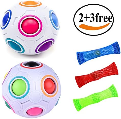 (2 pcs) Magic Rainbow Ball cube Fidget toy puzzle Magic Rainbow ball puzzle Fun fidget