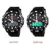 Solar Watches for Men, JIGE Solar Powered Quartz Watch 2 Display Multifunctional Sports Watch (Black)