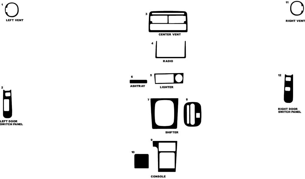 Rdash Dash Kit Decal Trim for Honda Prelude 1992-1996 - Gloss (Red)