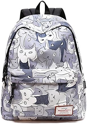 Backpacks School Bookbags For Girls | Mochilas De Mujer | Cute Daypacks College Travel Bags Women Fashion Floral Pineapple Bag (Cat)