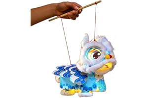 Chinese New Year Lion Dance Lantern 2026 Year Horse Craft Kit for Kids, LED Waterproof Glowing Lantern Handheld Lantern Chine