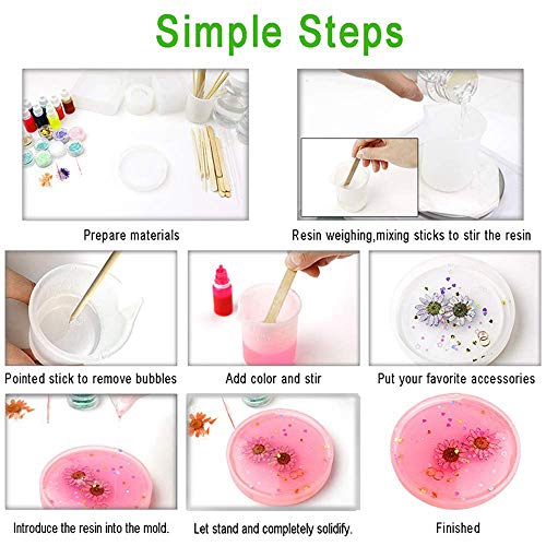 5 Pack DIY Coaster Silicone Mold Resin Coaster Molds Silicone with 5 Different Shapes for DIY Coaster Craft Making,Concrete,Cement