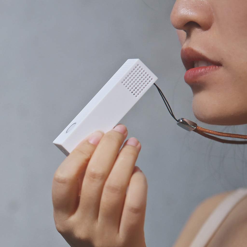 TLJX Mini Air Purifier, Portable Wearable Personal Air Cleaner Remove Allergies Odors Dust Second-Hand Smoke for Womens Necklace Gift White