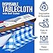 Blue Gingham Picnic / Party Plastic Tablecloth Roll, Disposable Picnic colored Table cloth On a Roll With Self Cutter Box,Cut Tablecloth To Your Own Table Size,Indoor/Outdoor, By Clearly Elegant