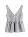 SheIn Women's Cute V Neck Sleeveless Plaid Peplum Babydoll Top Blouse Black&White